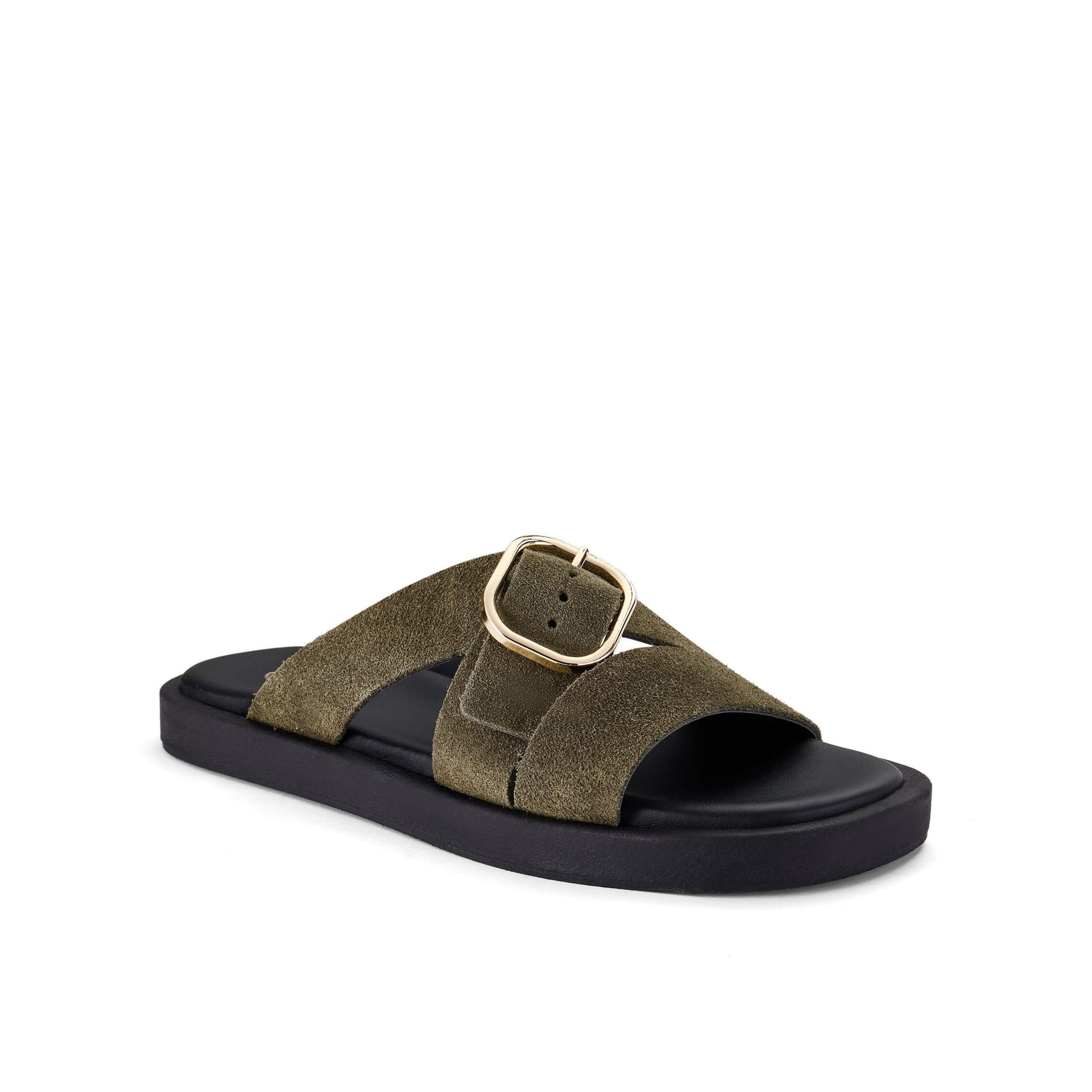 Clarks Clarks Women's Ravina Strap Olive Flat Sandals in Green - 4