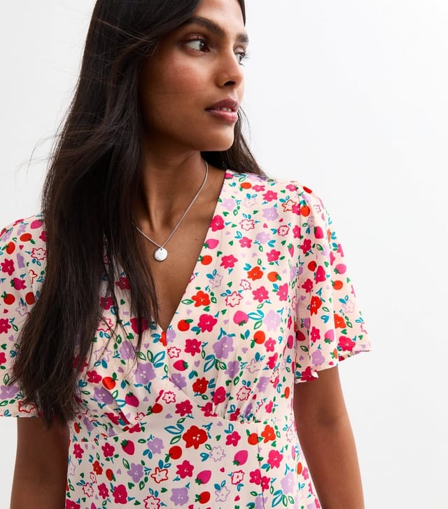 New Look Women's Pink Berry Floral Print Mini Dress New Look - 2