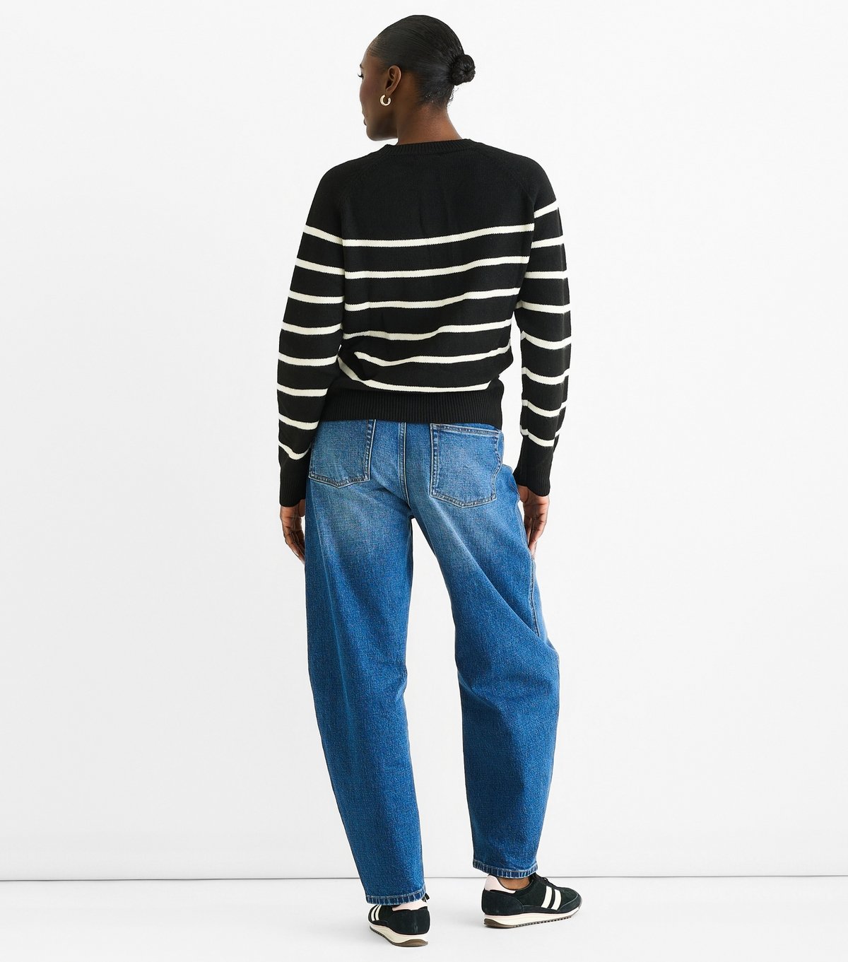 Gini London Women's Black Striped Button Jumper Gini London New Look - 4