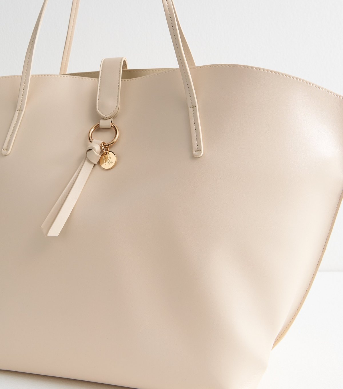 New Look Cream Faux Leather Winged Tote Bag Vegan New Look - 3