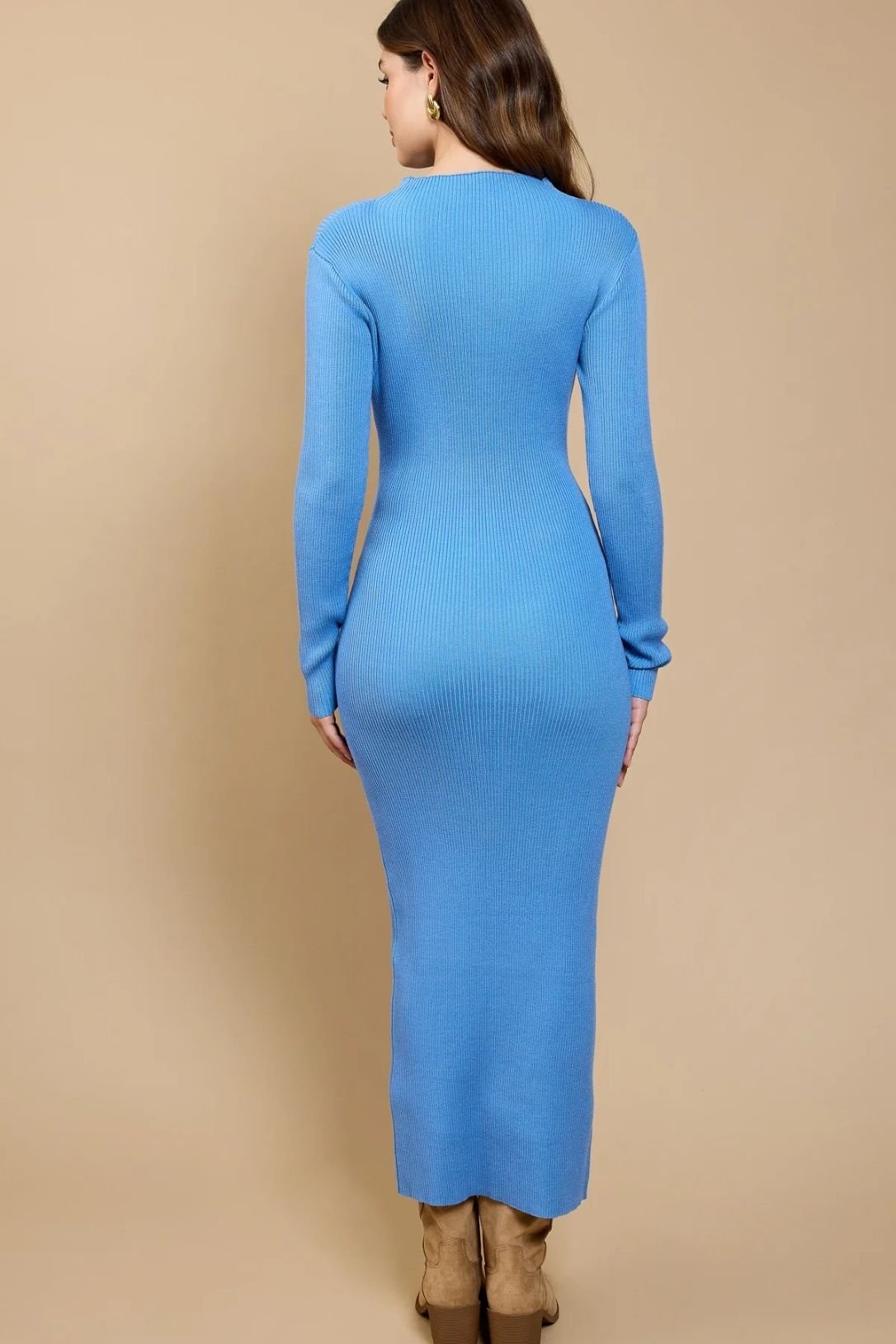 Little Mistress Little Mistress Women's Blue Tie Detail Midaxi Dress - 2