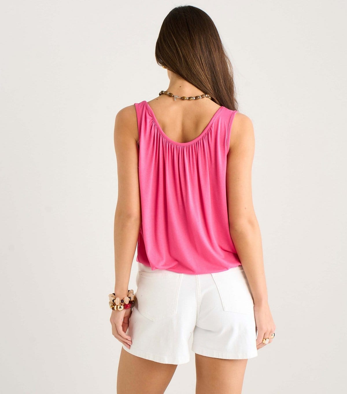 Gini London Women's Bright Pink Ruched Sleeveless Top Gini London New Look - 4