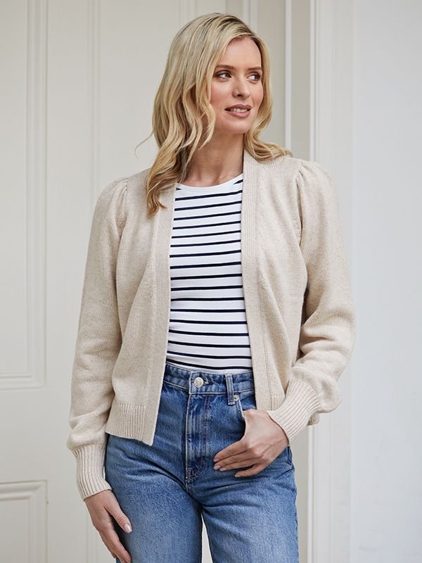 Cove Cove Women's Kaia Boxy Cardigan in Beige - 3