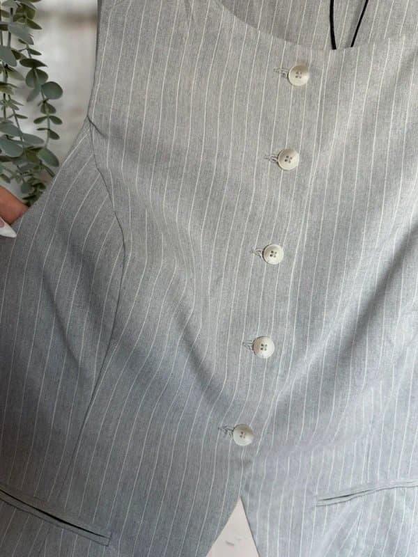 Bershka Grey striped waist coat