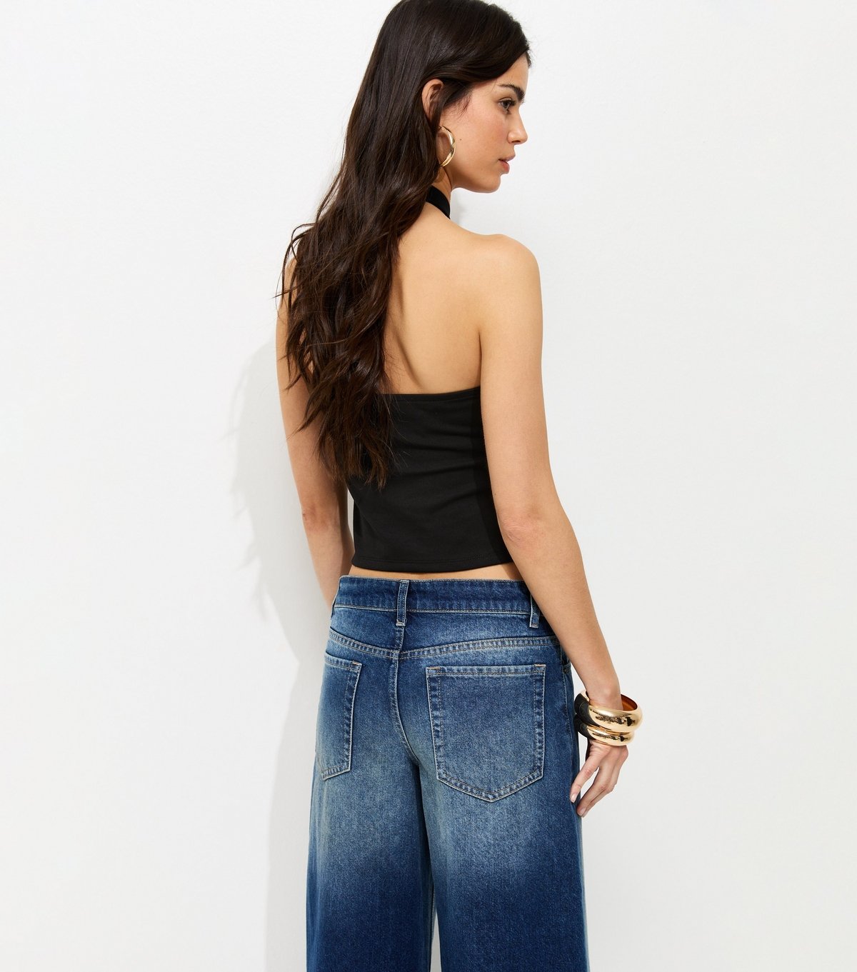 New Look Women's Black Jersey Resin Bead Halter Top New Look - 4