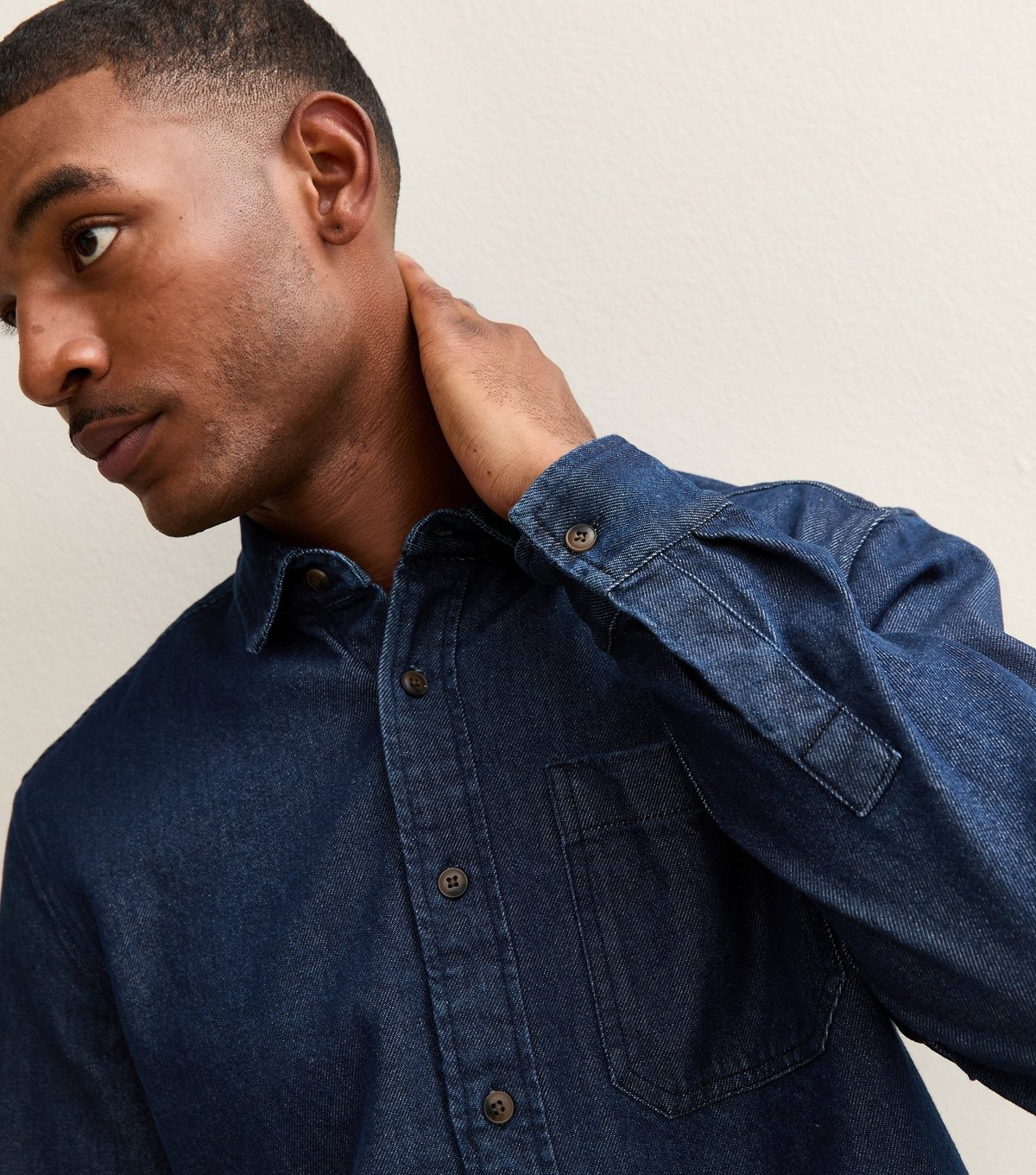 New Look Men's Indigo Relaxed Long Sleeve Denim Overshirt New Look - 2