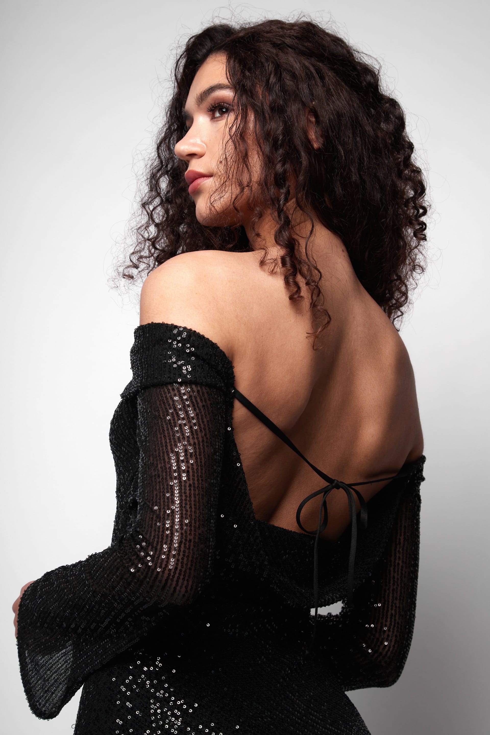 Jaded Rose Jaded Rose Women's Conna Bardot Sequin Maxi Dress in Black - 4