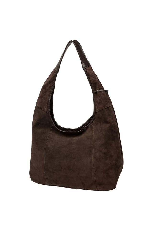 Pure Luxuries London Pure Luxuries London Women's 'Polly' Suede Shoulder Bag in Dark Brown - 3