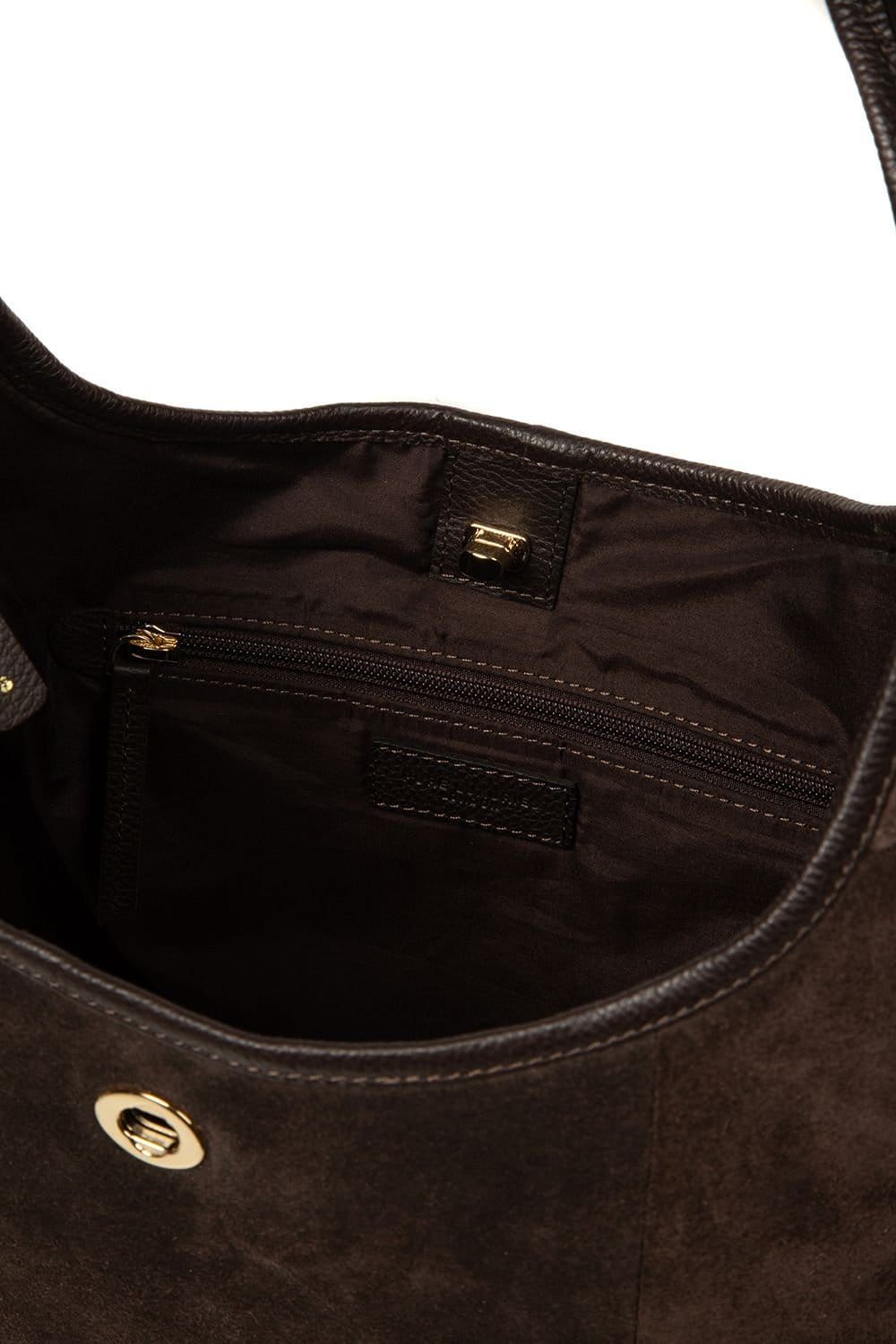 Pure Luxuries London Pure Luxuries London Women's 'Polly' Suede Shoulder Bag in Dark Brown - 4