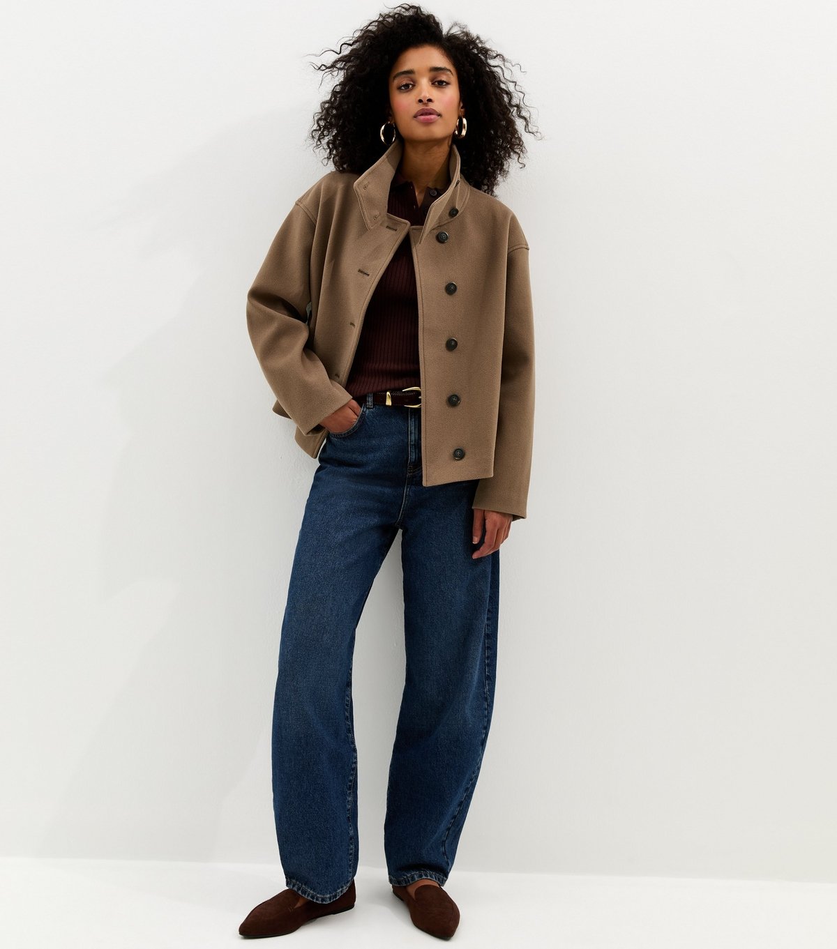 New Look Women's Mink Relaxed Funnel Neck Jacket New Look - 2