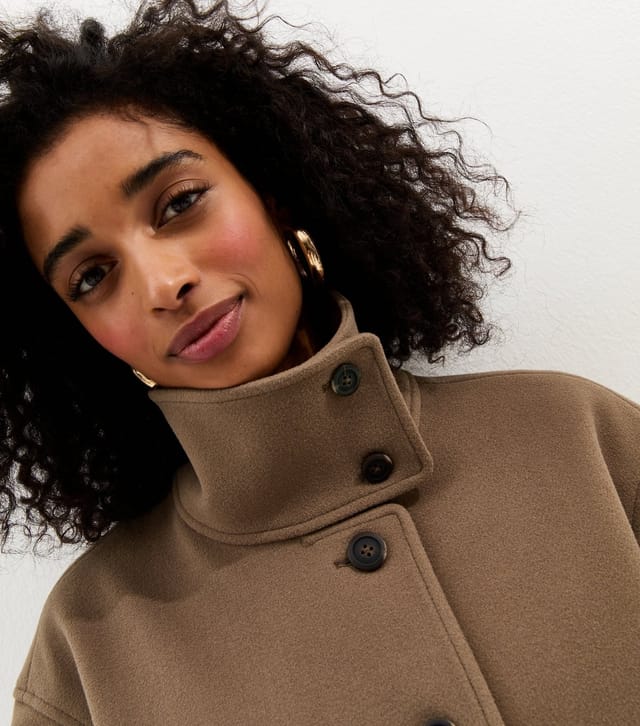 New Look Women's Mink Relaxed Funnel Neck Jacket New Look - 3