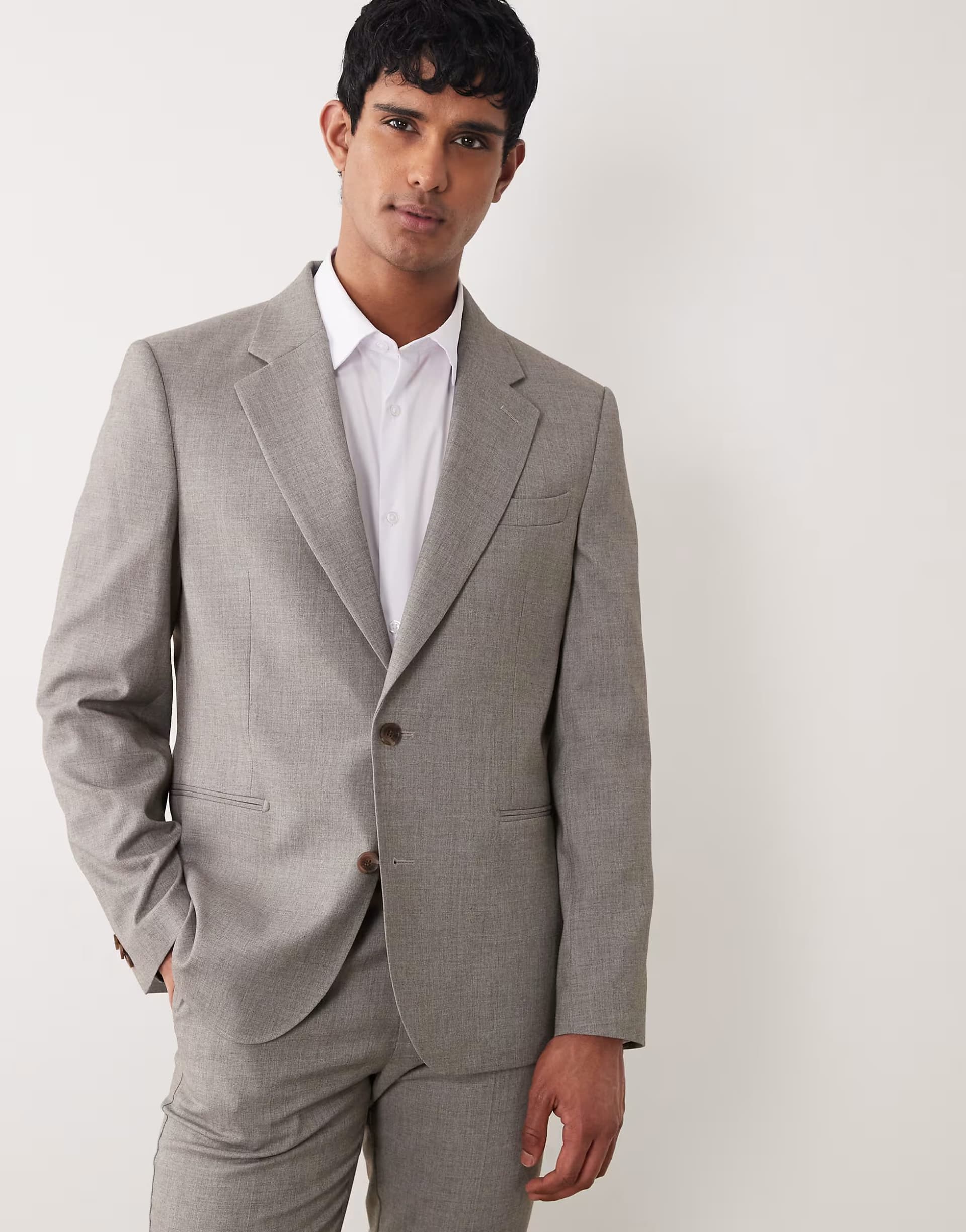 ASOS ASOS DESIGN slim suit jacket in grey melange