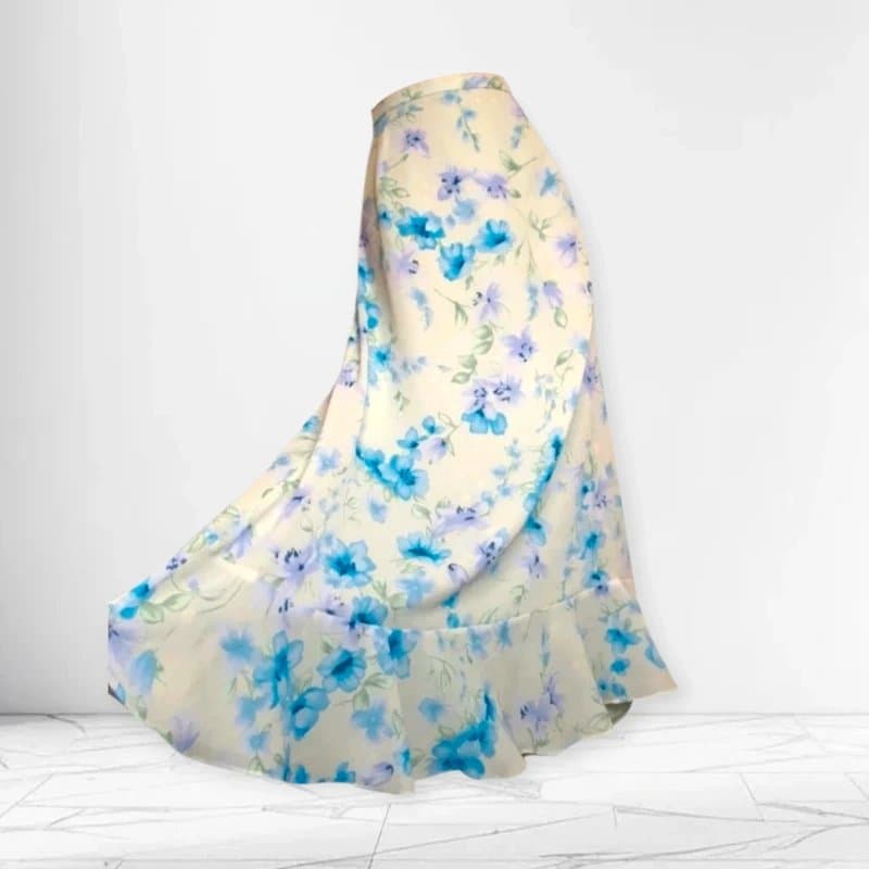 Jacques Vert Jacques Vert Two Piece Skirt & Top Set Iris Floral Chiffon Dress Size 14 Wedding Guest