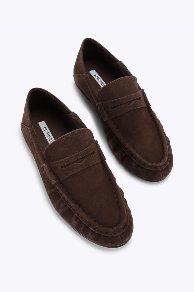 Steve Madden STEVE MADDEN Women's 'Roger Dark Brown' Suede Flats in Dark Brown - 2