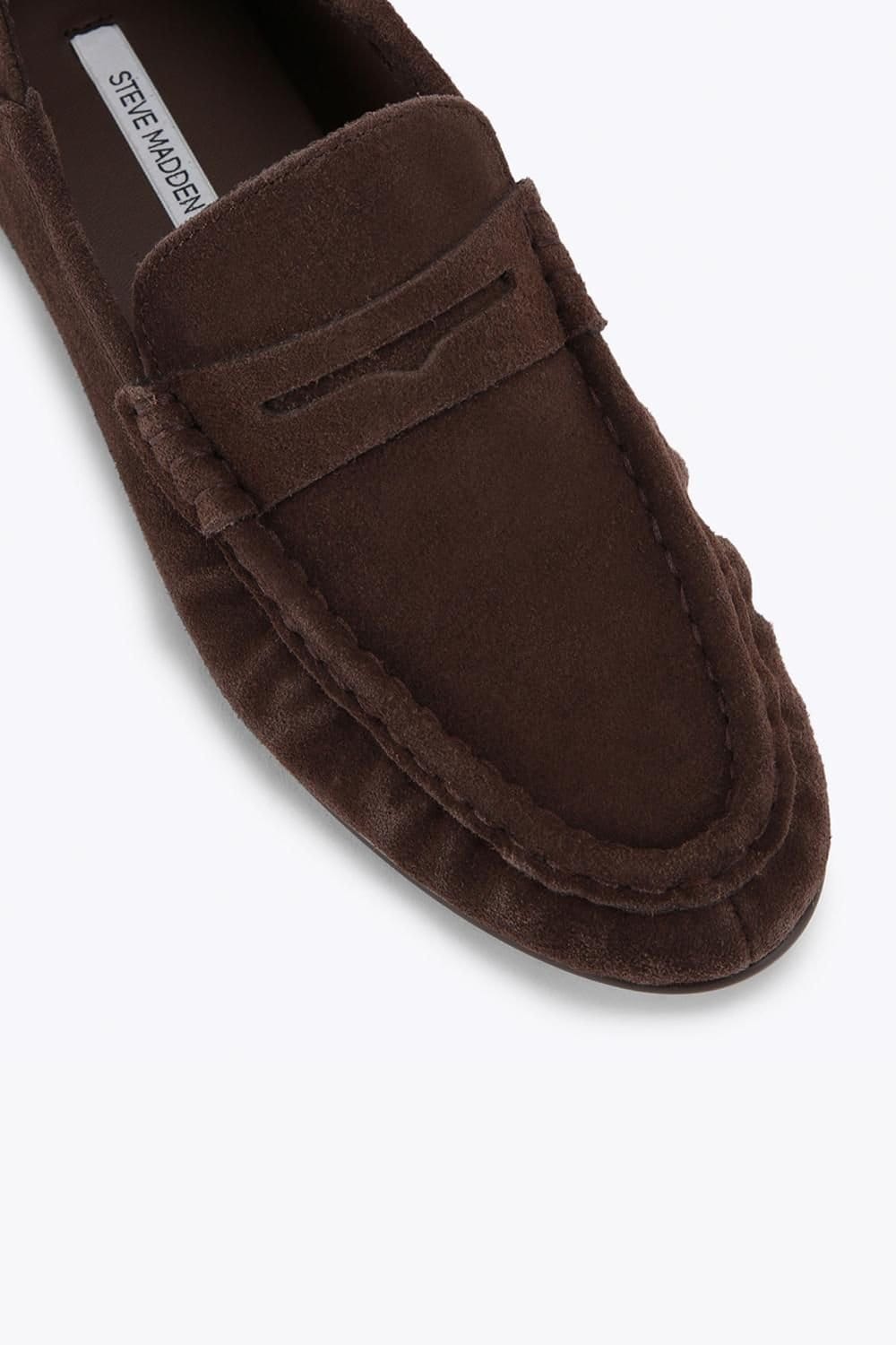 Steve Madden STEVE MADDEN Women's 'Roger Dark Brown' Suede Flats in Dark Brown - 4