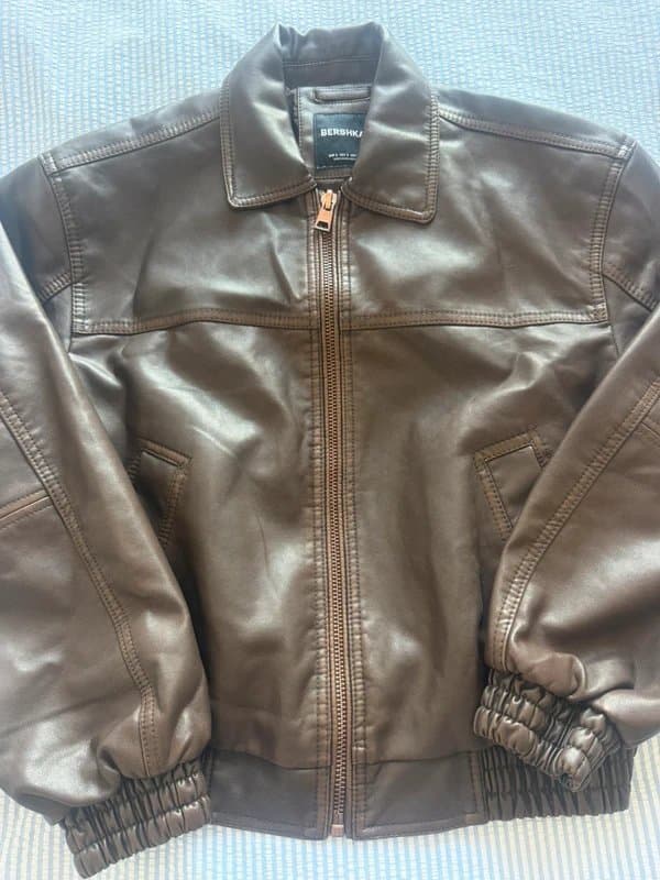 Bershka Bershka brown leather jacket