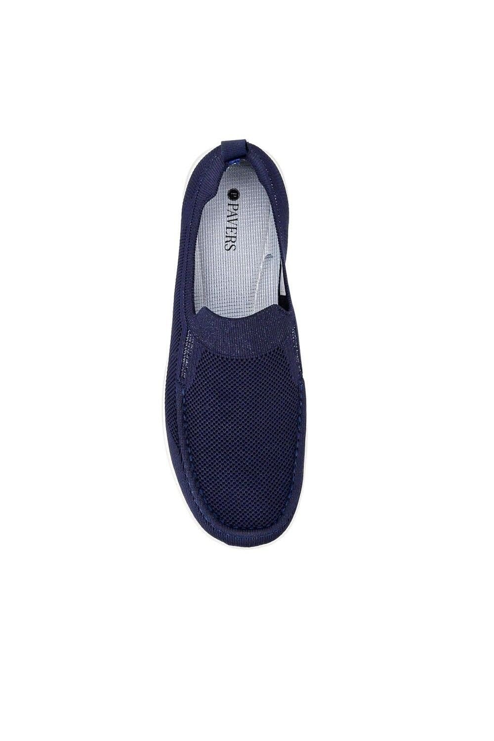 Pavers Pavers Men's Stretchy Slip-On Shoes in Navy - 4