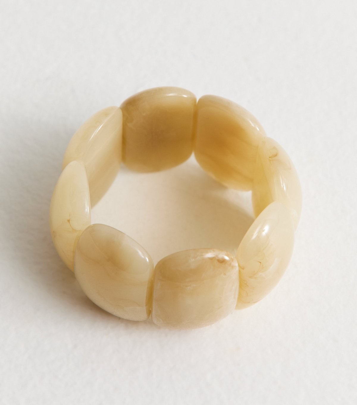 New Look Cream Wide Resin Stretch Bracelet New Look - 4