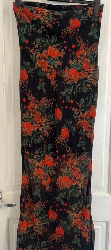 ASOS Design Grunge Floral Bandeau Midi Dress