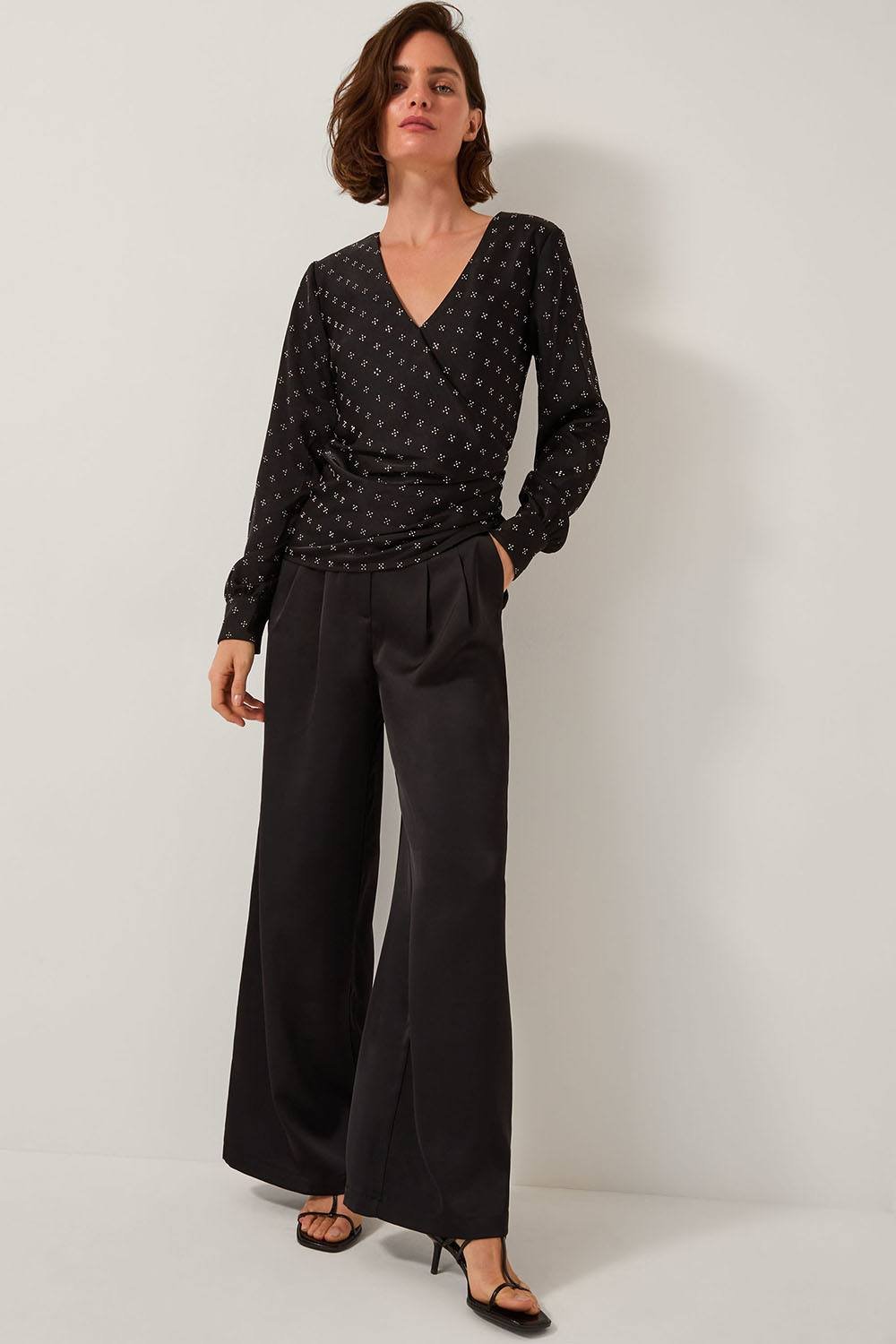 Monsoon Monsoon Women's Margo Hotfix Long Sleeve Blouse Black - 2