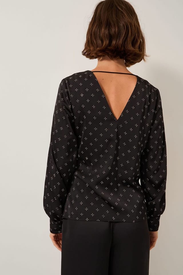 Monsoon Monsoon Women's Margo Hotfix Long Sleeve Blouse Black - 2