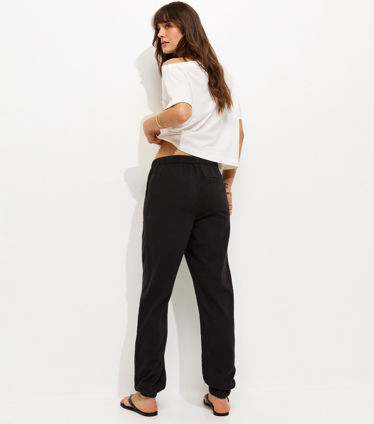 New Look Women's Tall Black Cotton Cuffed Twill Cargo Trousers New Look - 3