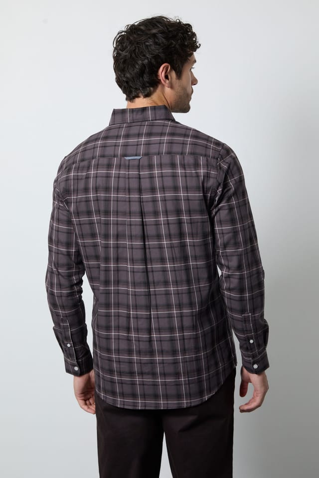 Maine Maine Men's Plum Check Long Sleeve Shirt - 3