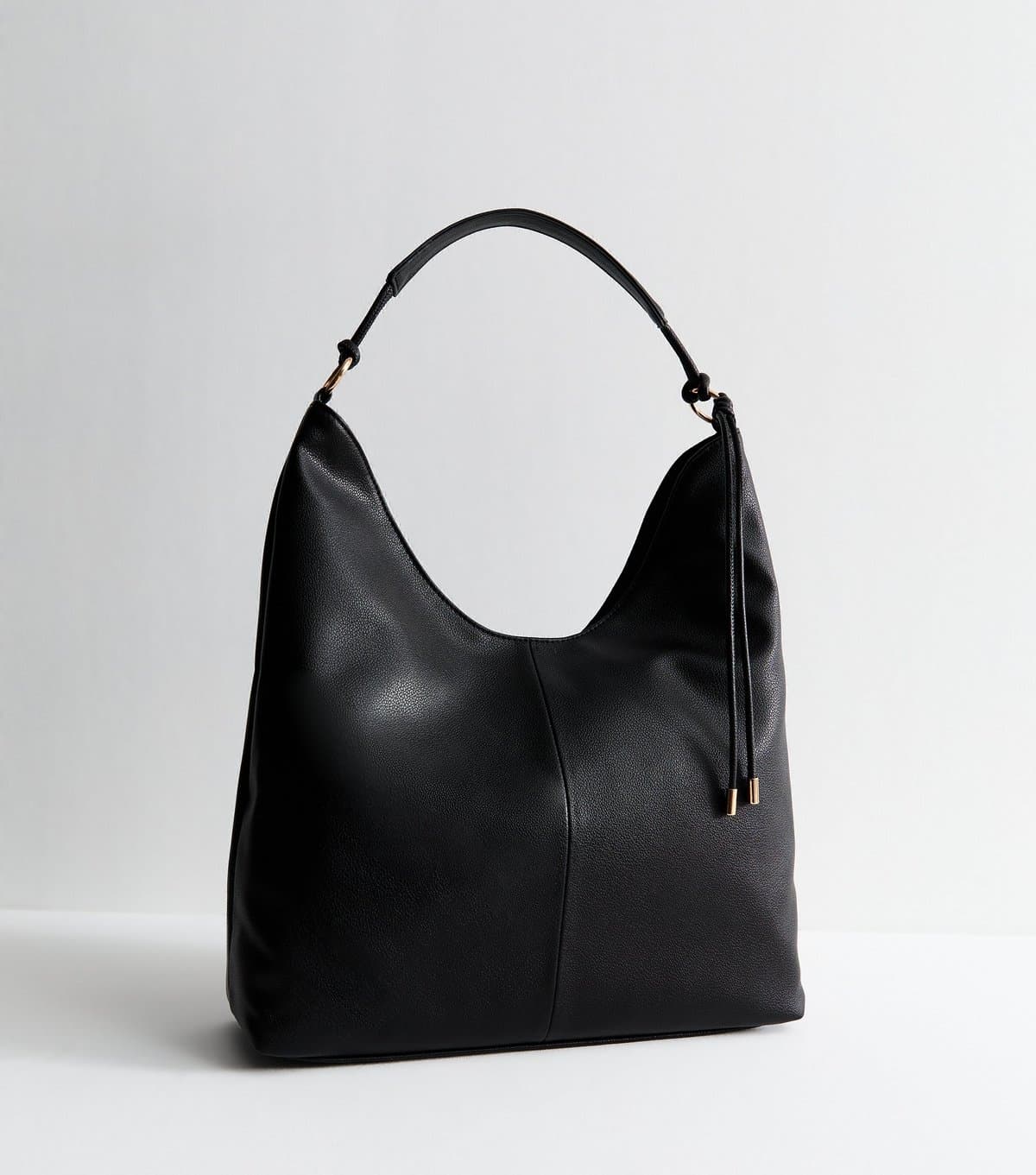 New Look Black Faux Leather Tassel Detail Shoulder Bag Vegan New Look