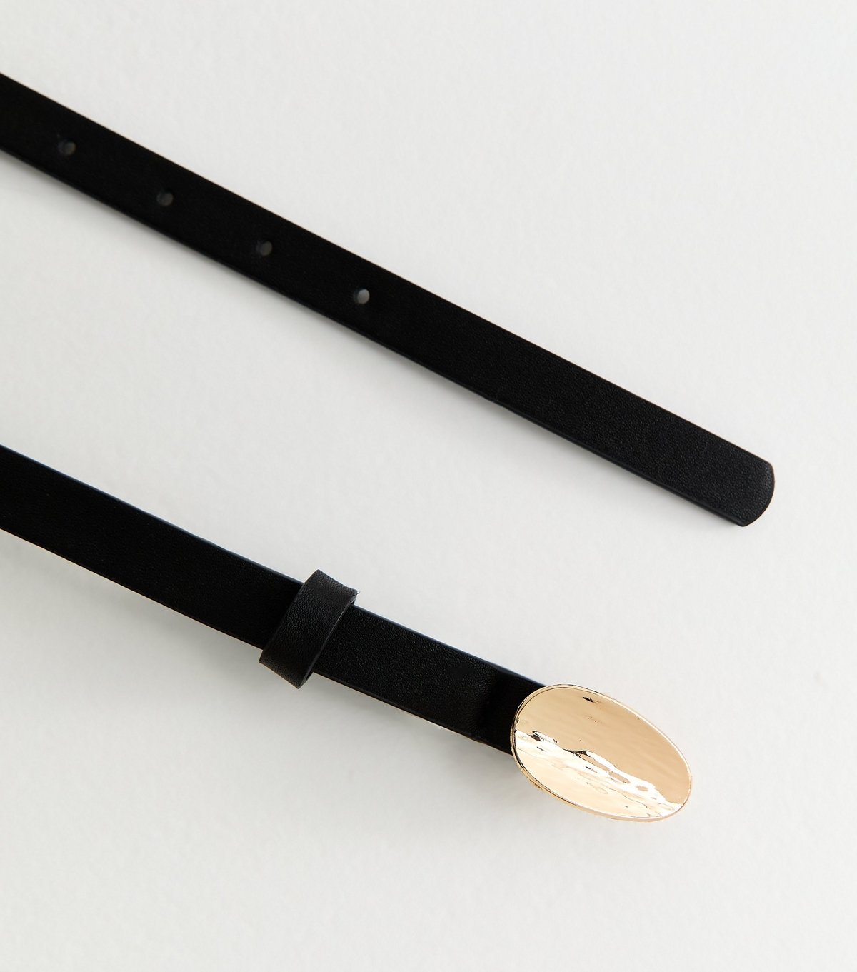 New Look Black Faux Suede Textured Pebble Buckle Belt New Look - 3