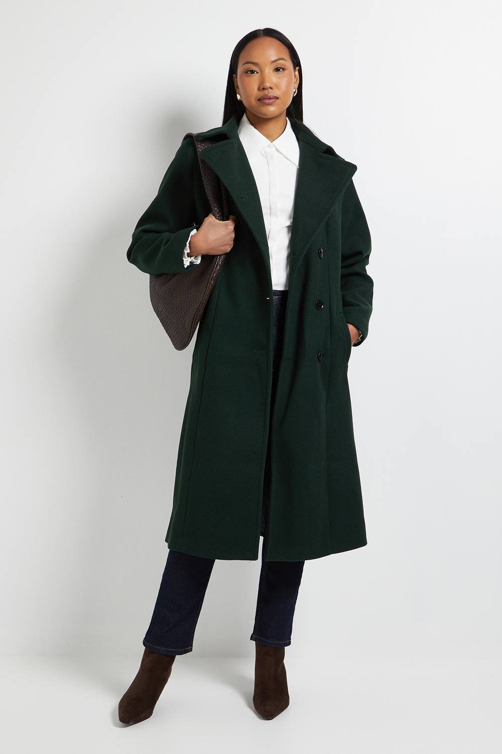 Wallis Wallis Women's Principles by Belted Wrap Coat in Green - 2