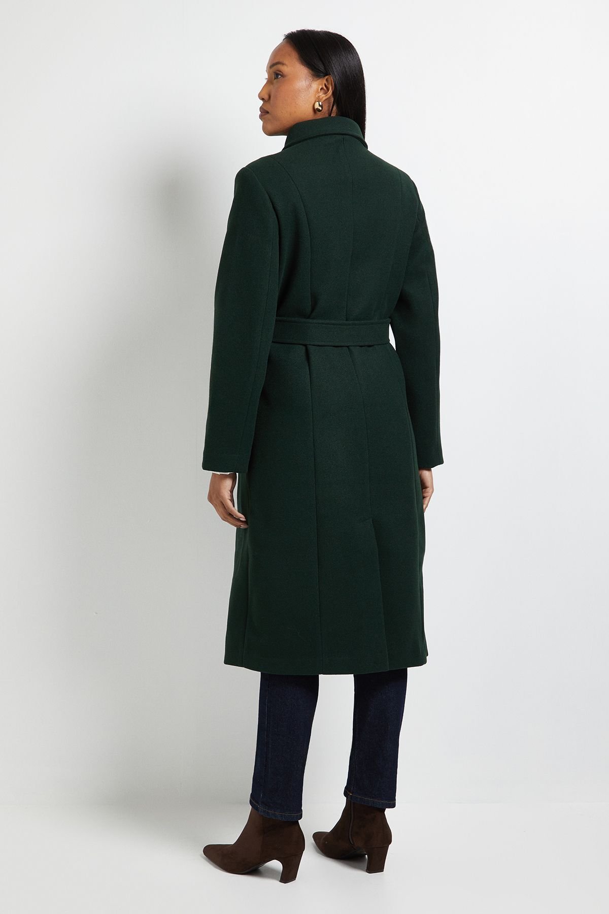 Wallis Wallis Women's Principles by Belted Wrap Coat in Green - 3