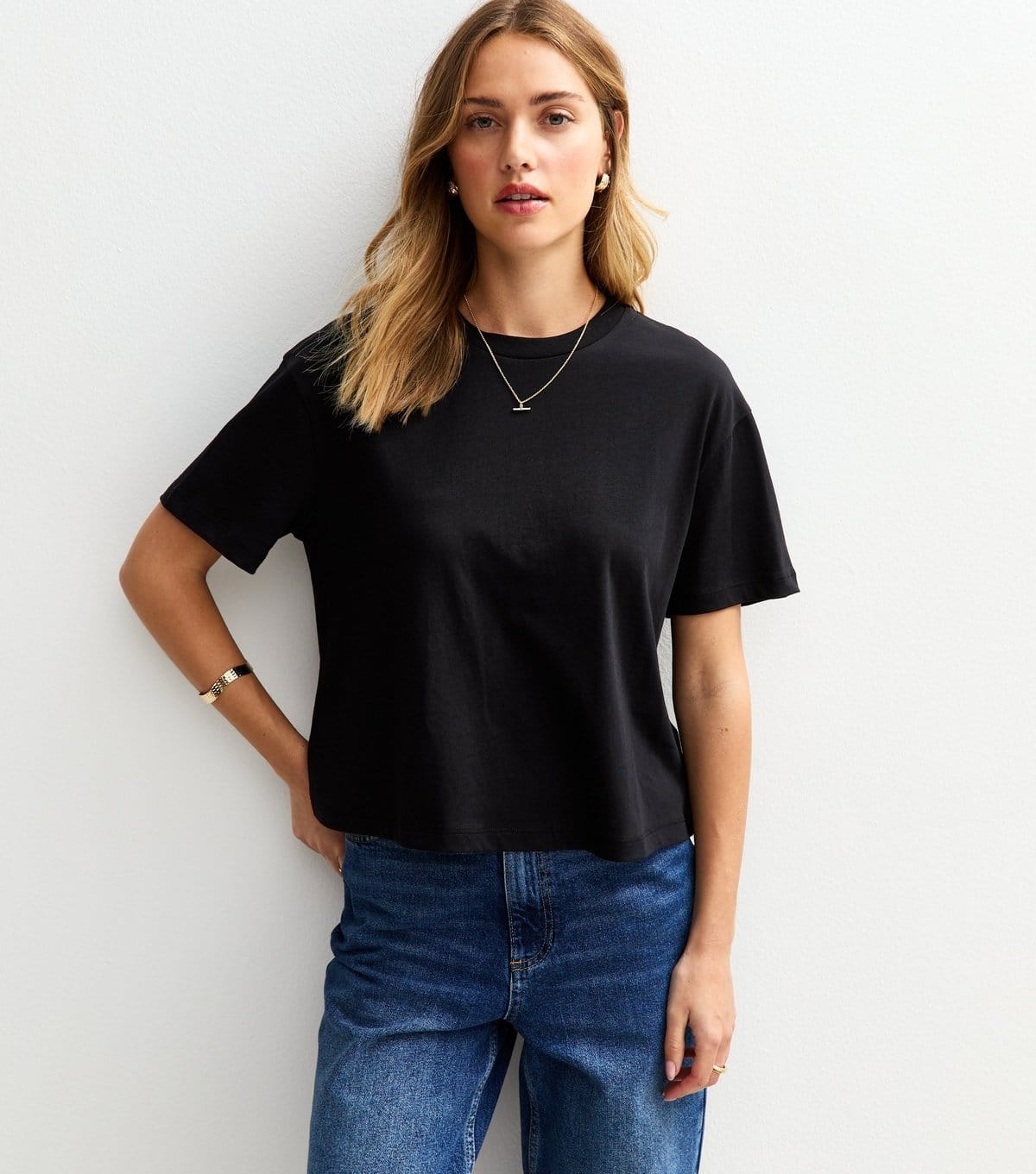 New Look Black Boxy Fit Jersey T-Shirt