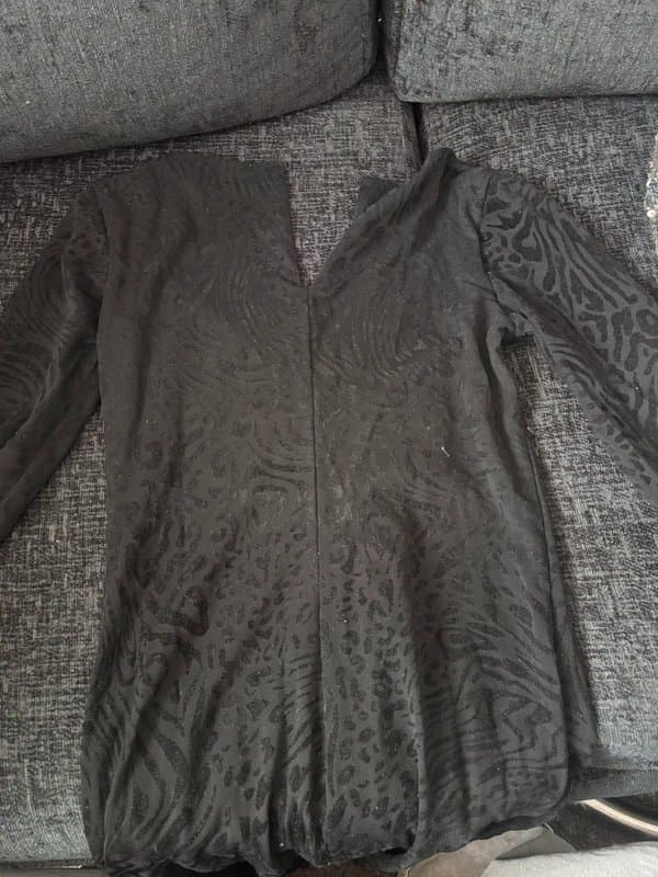 Bershka Bershka - black leopard print long sleeve mini dress