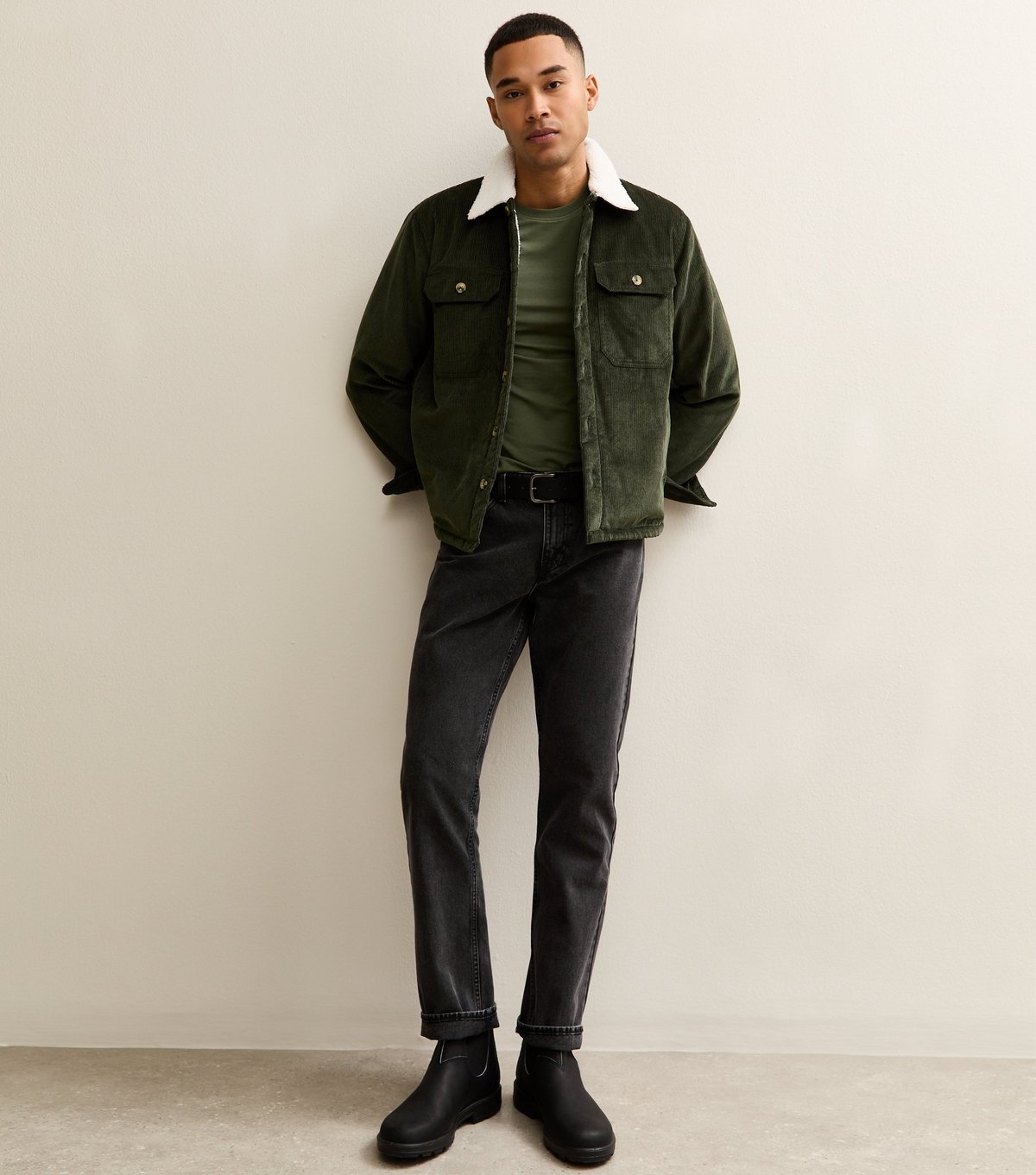 New Look Men's Dark Khaki Muscle Fit T-Shirt New Look - 3