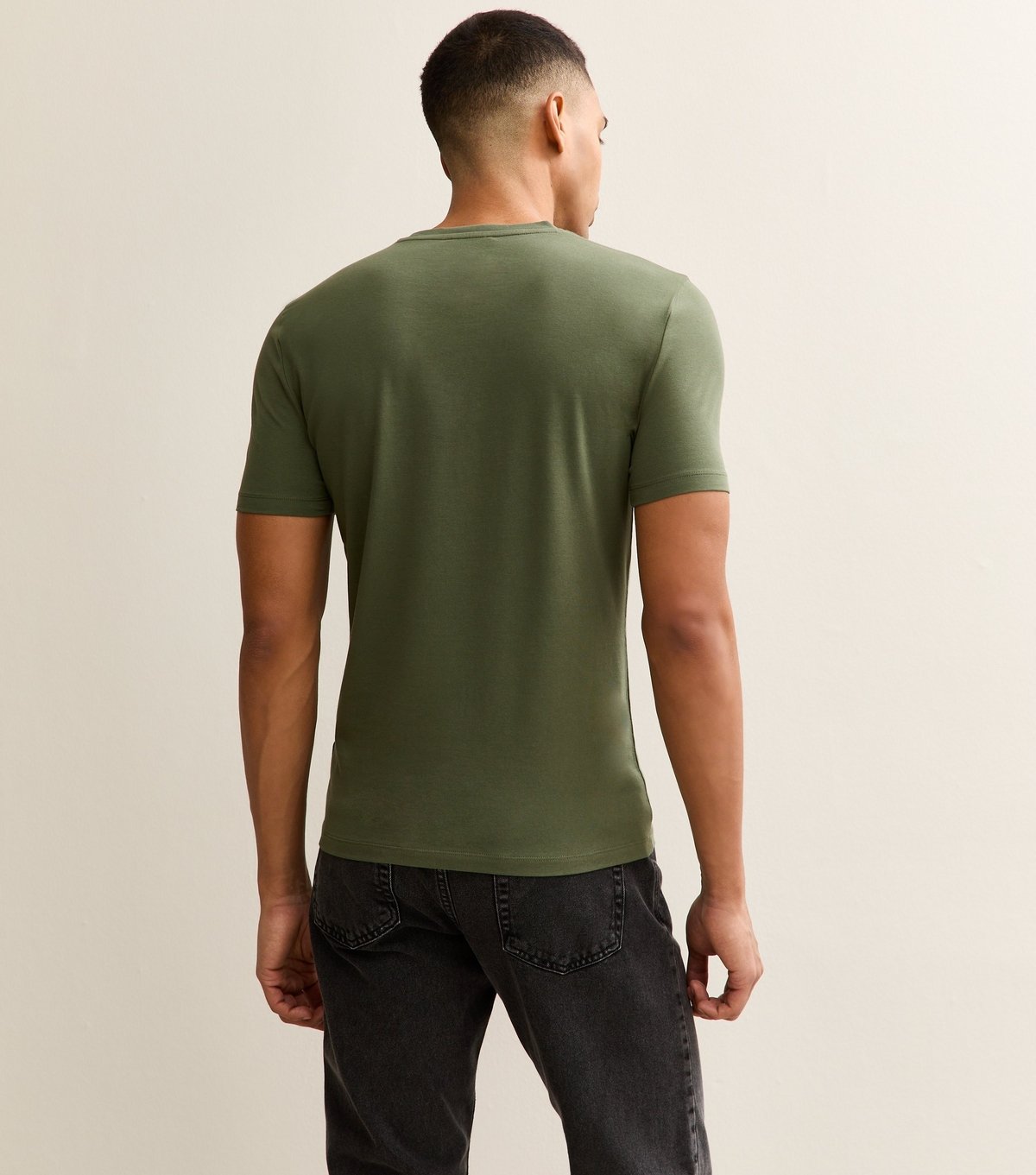 New Look Men's Dark Khaki Muscle Fit T-Shirt New Look - 4