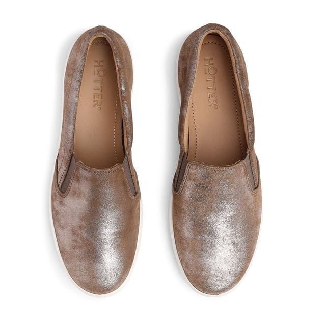 Hotter Hotter Women's Wide Fit 'Tasha' Slip-On Trainers in Taupe - 3