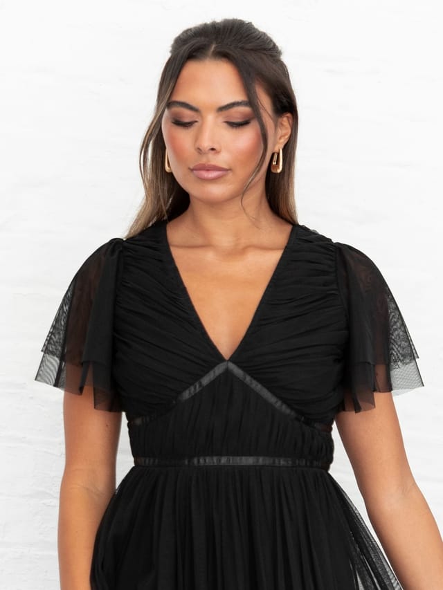 Anaya with Love Anaya with Love Women's Ribbon Detail Midi Dress in Black - 2