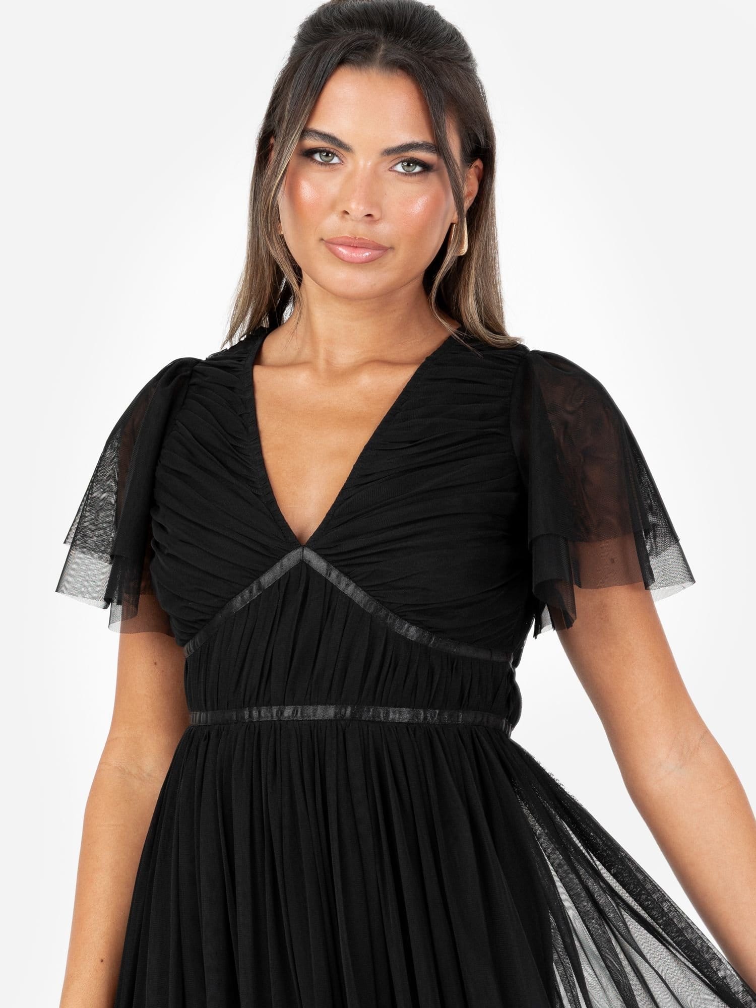 Anaya with Love Anaya with Love Women's Ribbon Detail Midi Dress in Black - 4