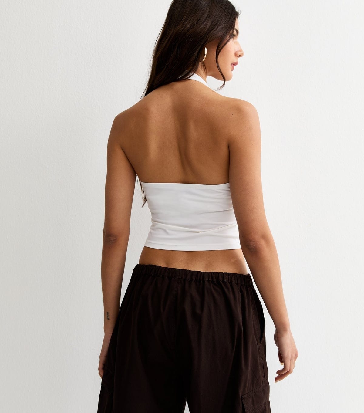 New Look Women's White Jersey Halter Neck Top New Look - 4