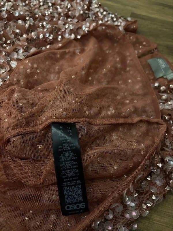 ASOS ASOS Rose Gold Sequin Embellished Top Size 10 Party Evening Occasion