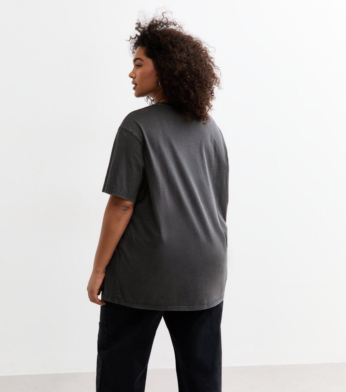 New Look Women's Plus Size Dark Grey Nirvana Leopard Smiley Print T-Shirt Curves New Look - 4