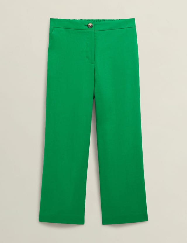 Hobbs London Hobbs London Women's Lillie Linen Cropped Pants in Green - 2