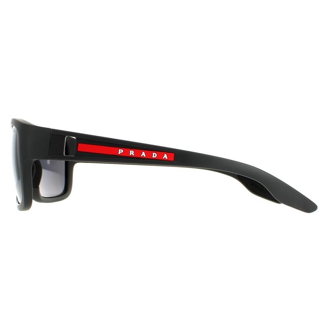 Prada Sport Prada Sport Men's Rectangle Grey Rubber Dark Grey Silver Mirror Polarized PS01WS - 3