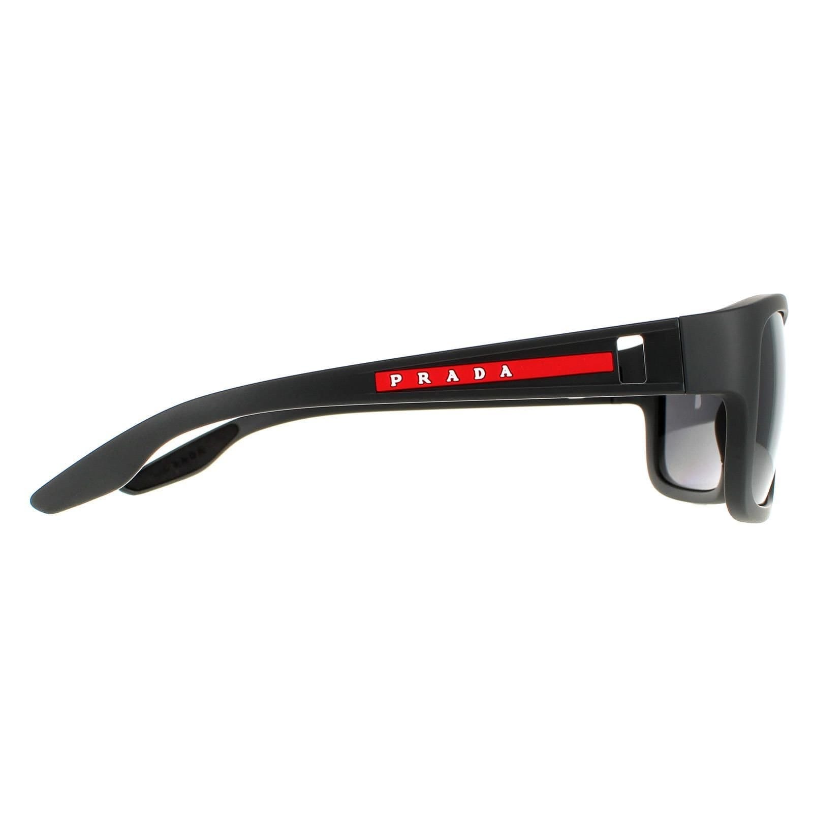 Prada Sport Prada Sport Men's Rectangle Grey Rubber Dark Grey Silver Mirror Polarized PS01WS - 4