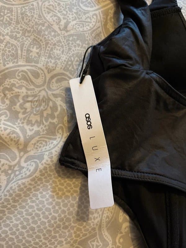 ASOS Black Faux leather corset style top