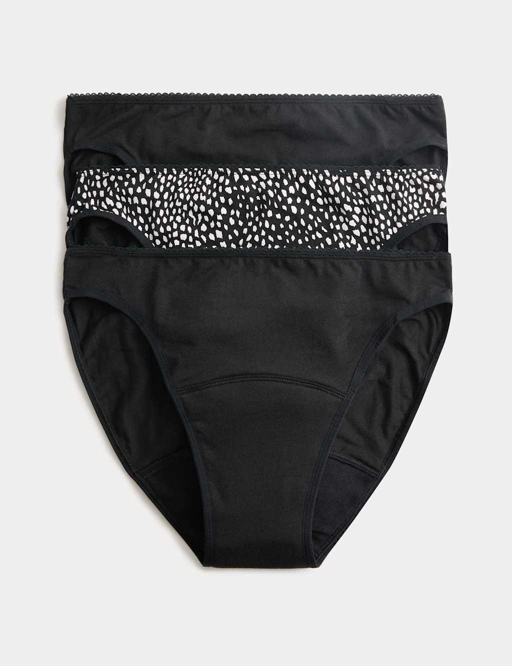 Marks & Spencer M&S 3pk Heavy Absorbency Period High Leg Knickers White Mix - 1