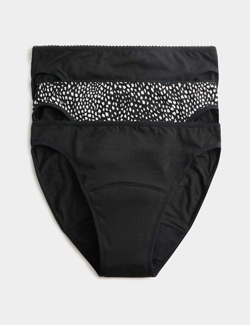 Marks & Spencer M&S 3pk Heavy Absorbency Period High Leg Knickers White Mix - 1