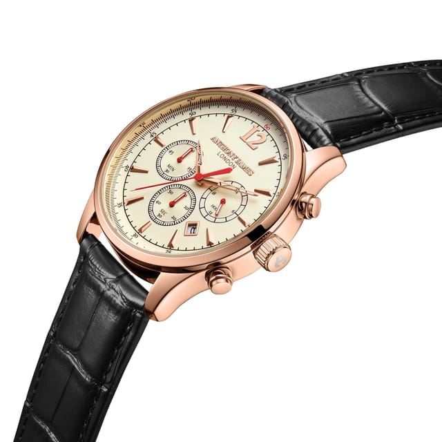 Anthony James Anthony James Men's Hand Assembled Classic Chronograph Rose White Watch - 2