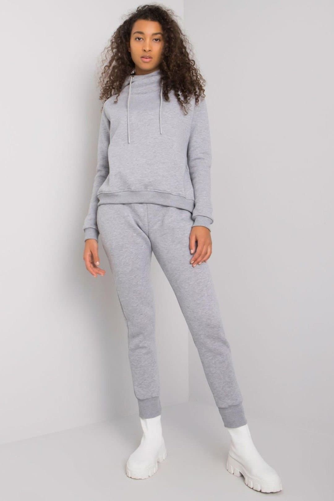 Love Lace Love Lace Women's Hooded Sweatshirt & Trousers Tracksuit in Grey