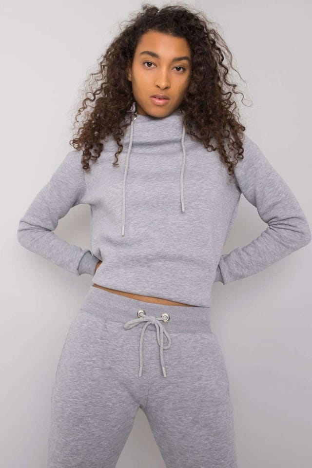 Love Lace Love Lace Women's Hooded Sweatshirt & Trousers Tracksuit in Grey - 3